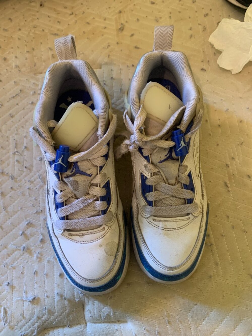 Jordan Spizike Low GS Sneakers - Size 4Y - White Blue Volt